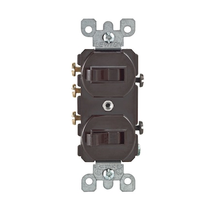 Eaton Wiring Devices Leviton 15 amps Single Pole or 3-way Rocker Duplex Combination Switch Brown 1 pk 05241-000